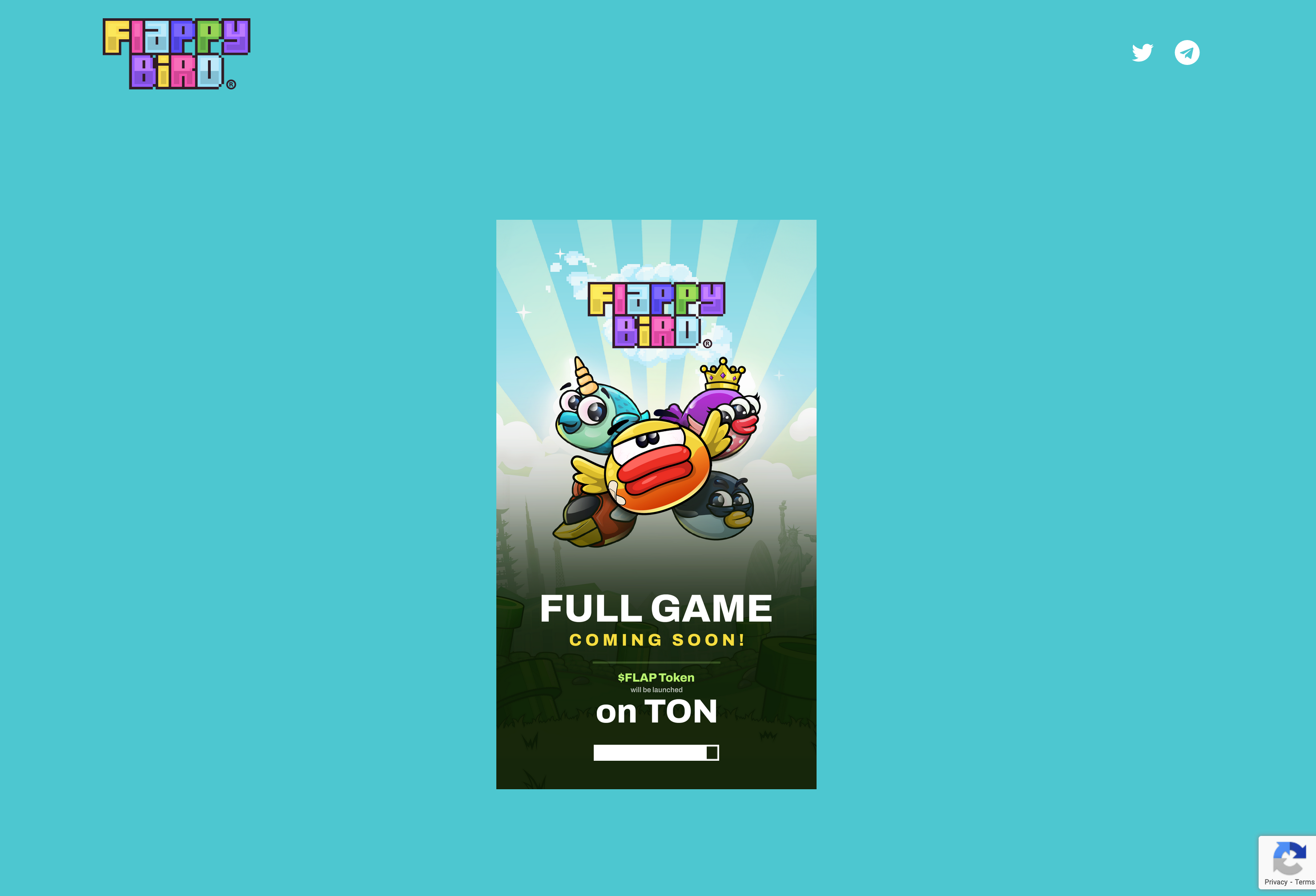 The loading screen, which prominently alludes to a 'Flap Token'